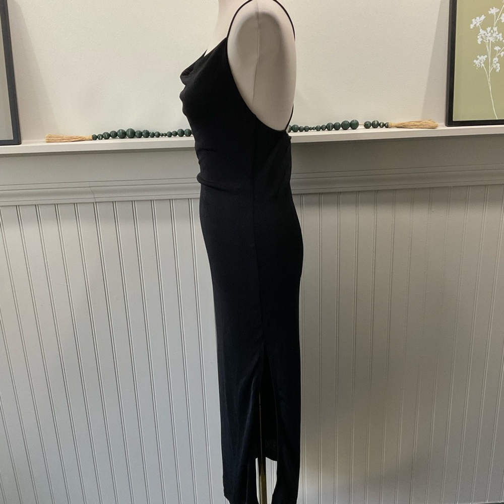 Petal & Pup Black Slip Dress NWT Size 10 Cowl Neck Strappy Back Midi - Picture 5 of 6